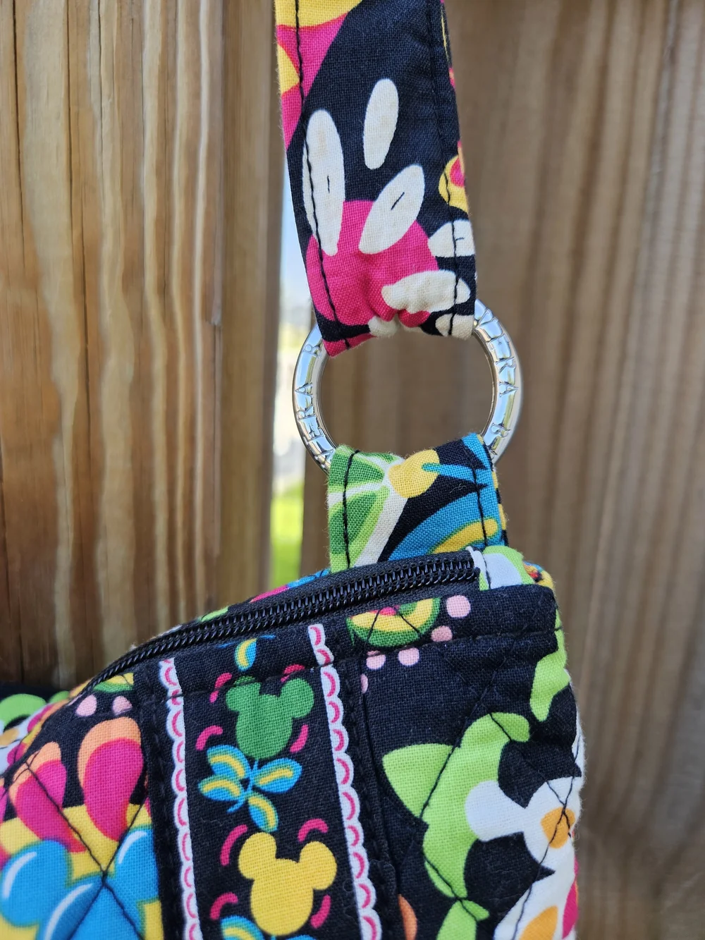 Vera Bradley Black Floral Minnie Quilted Crossbody Bag